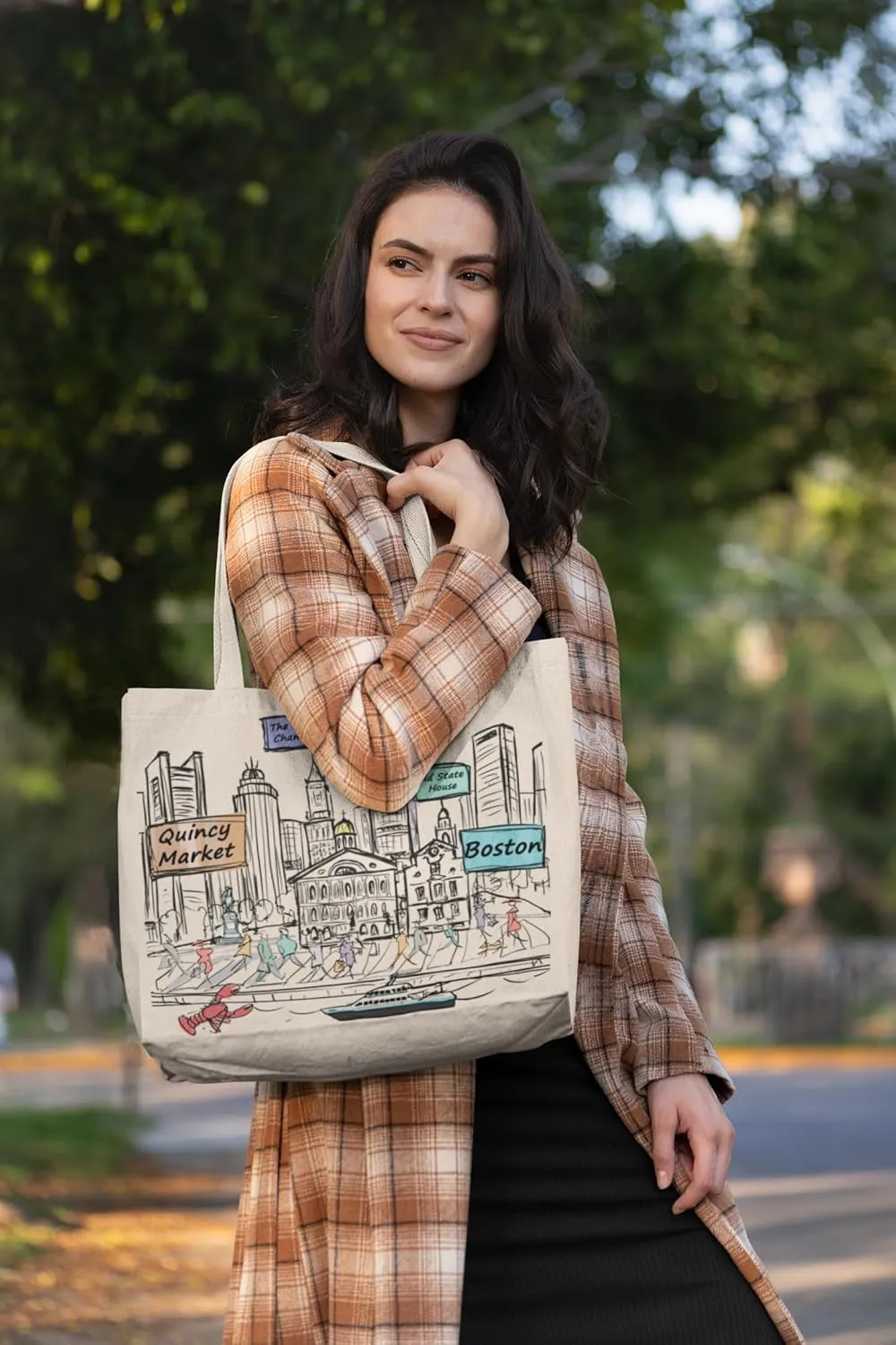 City-Themed Artwork Tote Bag Collection - Designed in the USA, 17"x14", Double Sided Print, Souvenir & Gift