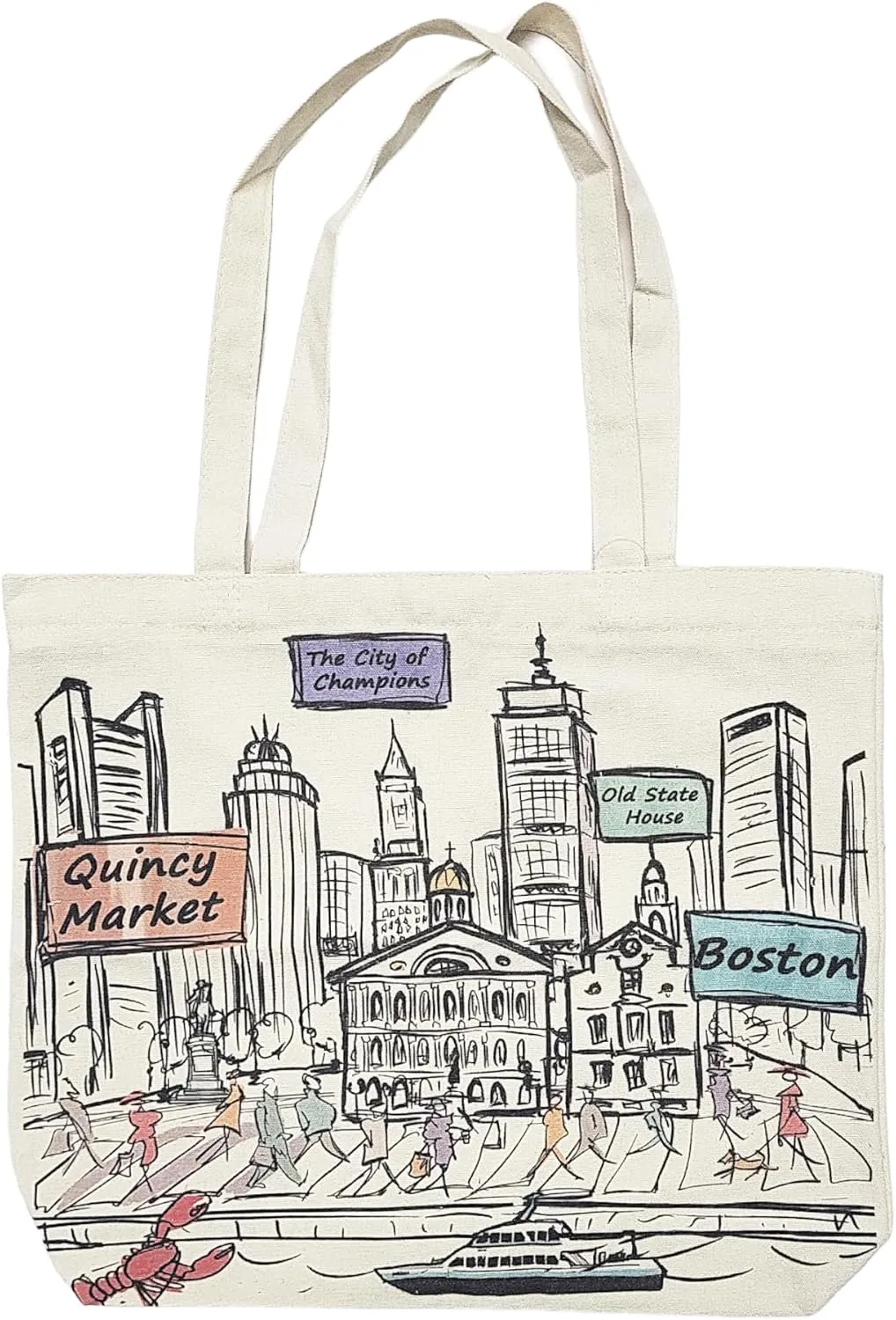 City-Themed Artwork Tote Bag Collection - Designed in the USA, 17"x14", Double Sided Print, Souvenir & Gift
