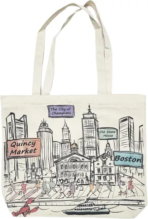 City-Themed Artwork Tote Bag Collection - Designed in the USA, 17"x14", Double Sided Print, Souvenir & Gift