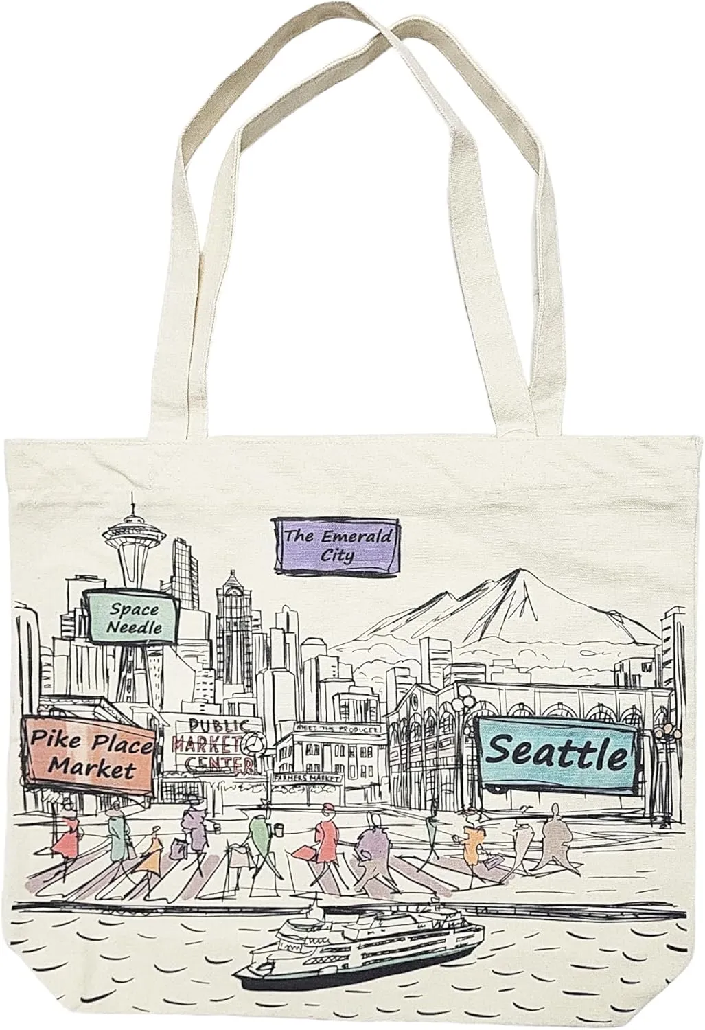City-Themed Artwork Tote Bag Collection - Designed in the USA, 17"x14", Double Sided Print, Souvenir & Gift