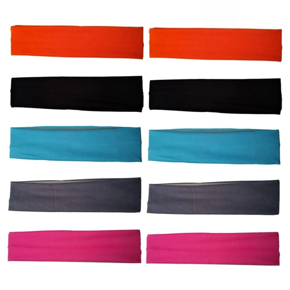 CLISPEED Silk Headbands for Women 10 Pack Yoga Headband Set Moisture Wicking Bandanas Perfect for Workout Shower