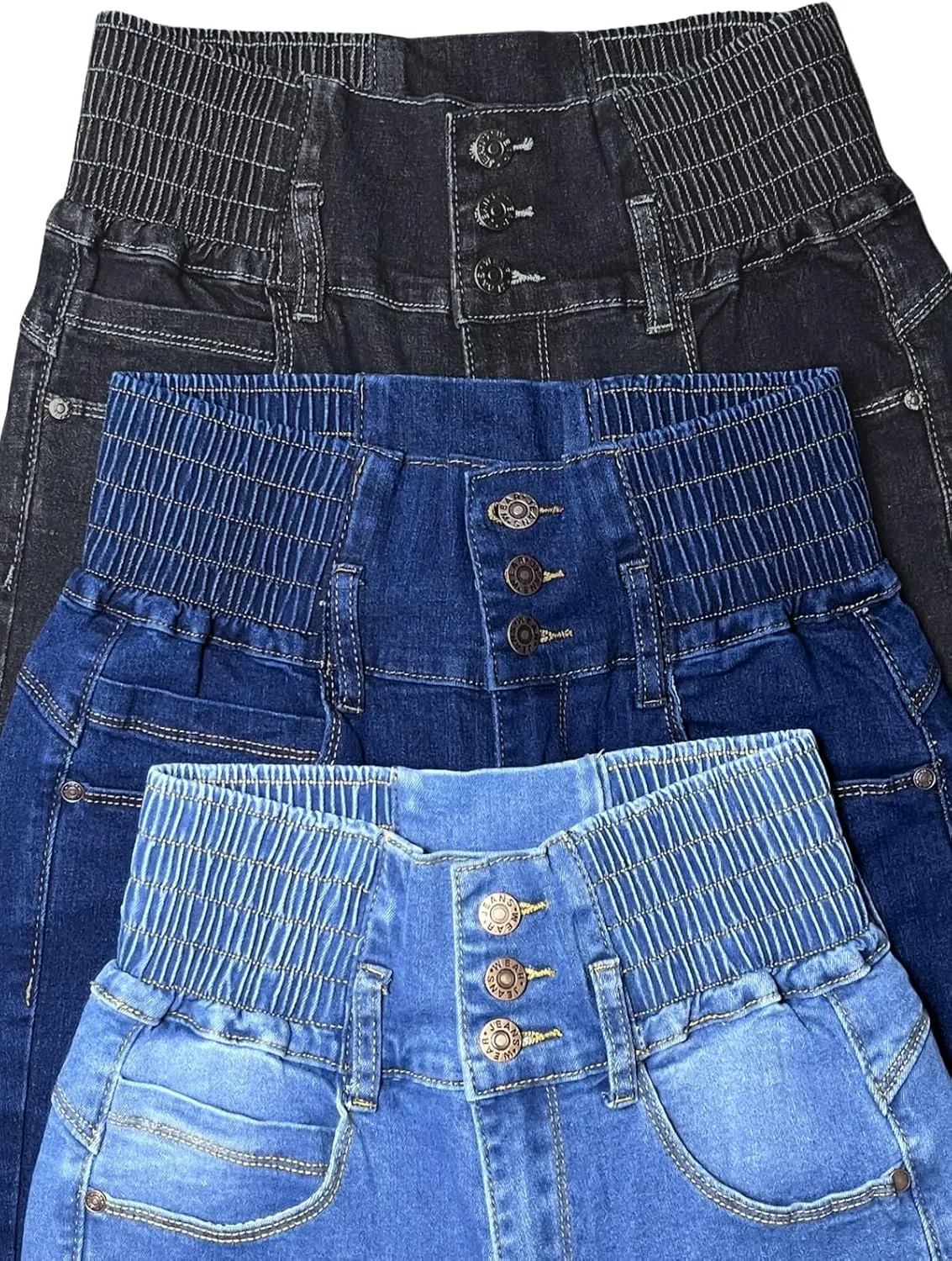 Colombian Jeans Women Butt Lifting Elastic Waist High Waisted Jeans Tummy Control Stretchy Skinny Pants