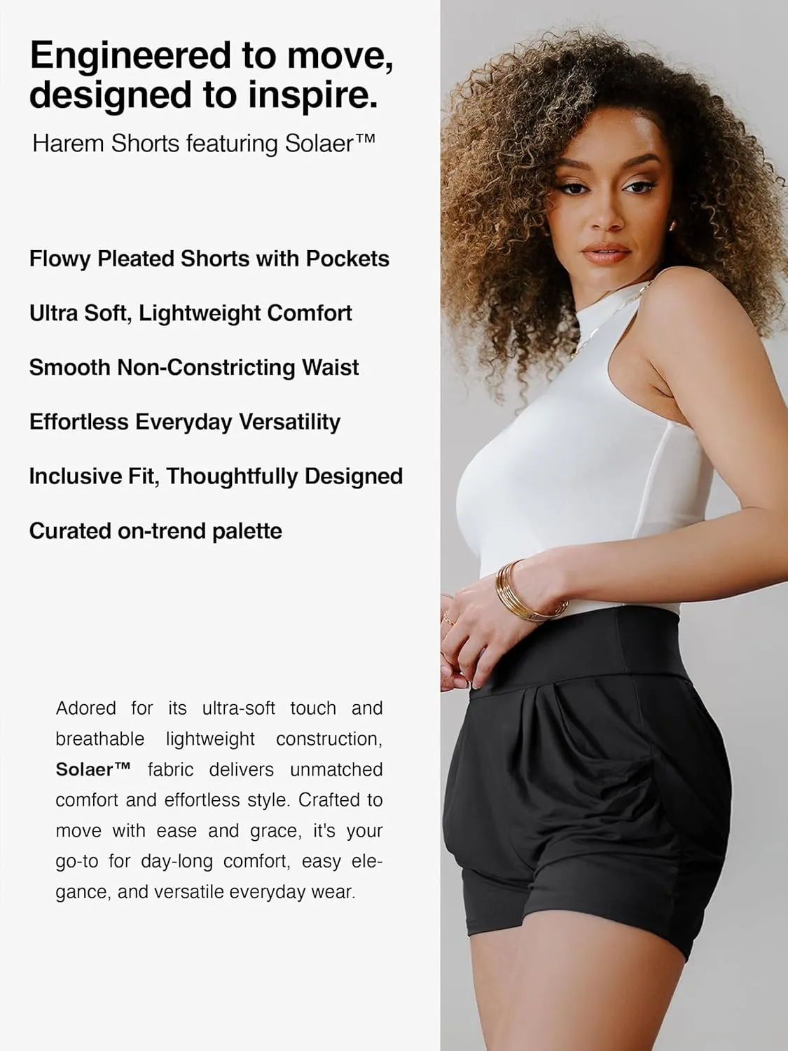 Conceited Pleated Shorts for Women with Pockets - Ultra Soft - High Rise