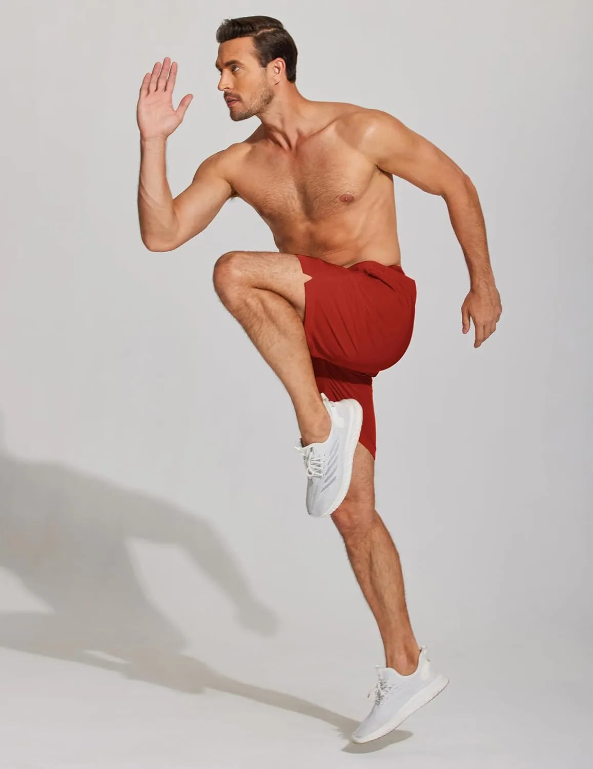 COOFANDY Mens Athletic Running Shorts 7'' Gym Workout Shorts Lightweight Drawstring Training Shorts with Zipper Pockets
