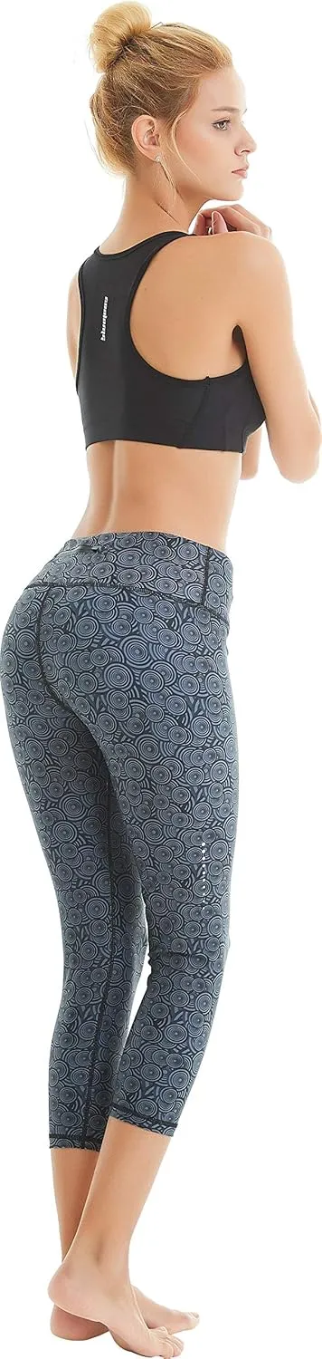 COOLOMG Women Yoga Leggings Running Tights Low Rise Leggings Workout Gym with Hidden Pockets