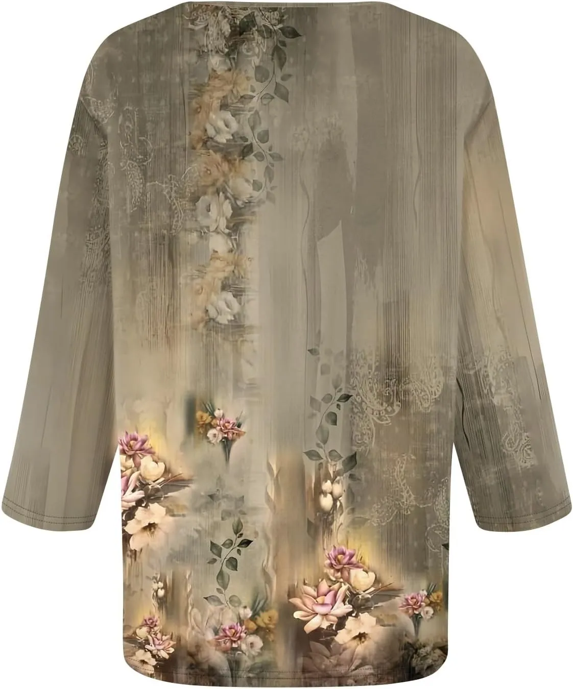 COTECRAM 3/4 Length Sleeve Womens Tops V Neck Dressy Casual Tunic Tops Spring Summer Loose Fit Blouse Shirts 2025