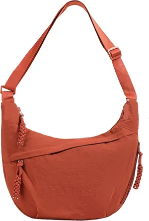 Crescent Shoulder Bag Nylon Crossbody Bag for Women Nylon Hobo Bags Slouchy Sling Purse Dumpling Bags