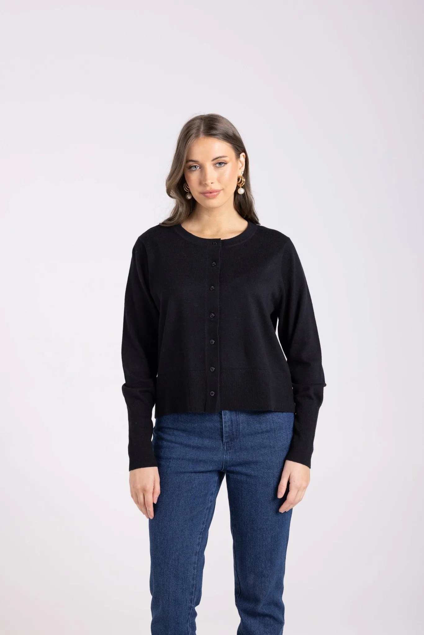Cropped Button Through Cardigan