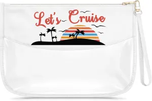 Cruise Lover Gift for Girl Women Clear Makeup Bag Cruise Travel Gifts Summer Beach Gift for Daughter Sister Friend Cruising Themed Cosmetic Bag Birthday Christmas Graduation Gifts Travel Pouch