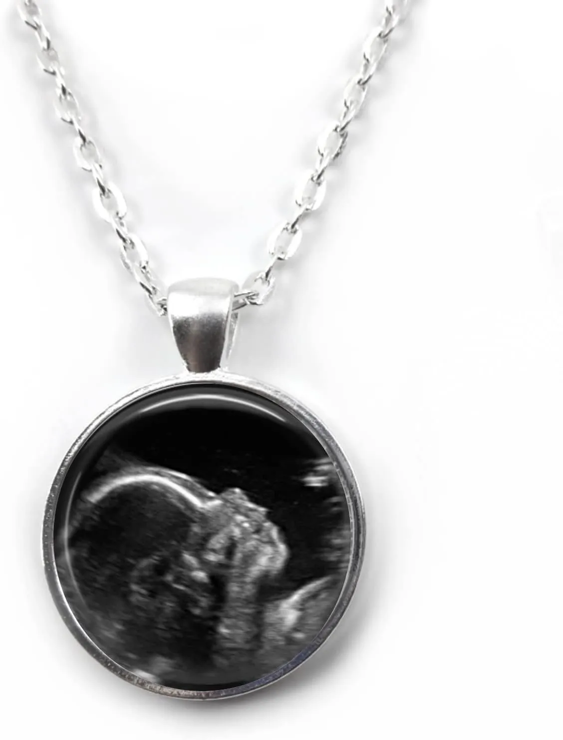 Custom Photo Ultrasound Necklace or Key Chain - Personalized Picture Jewelry - Sonogram Pendant - Birth Announcement Jewelry