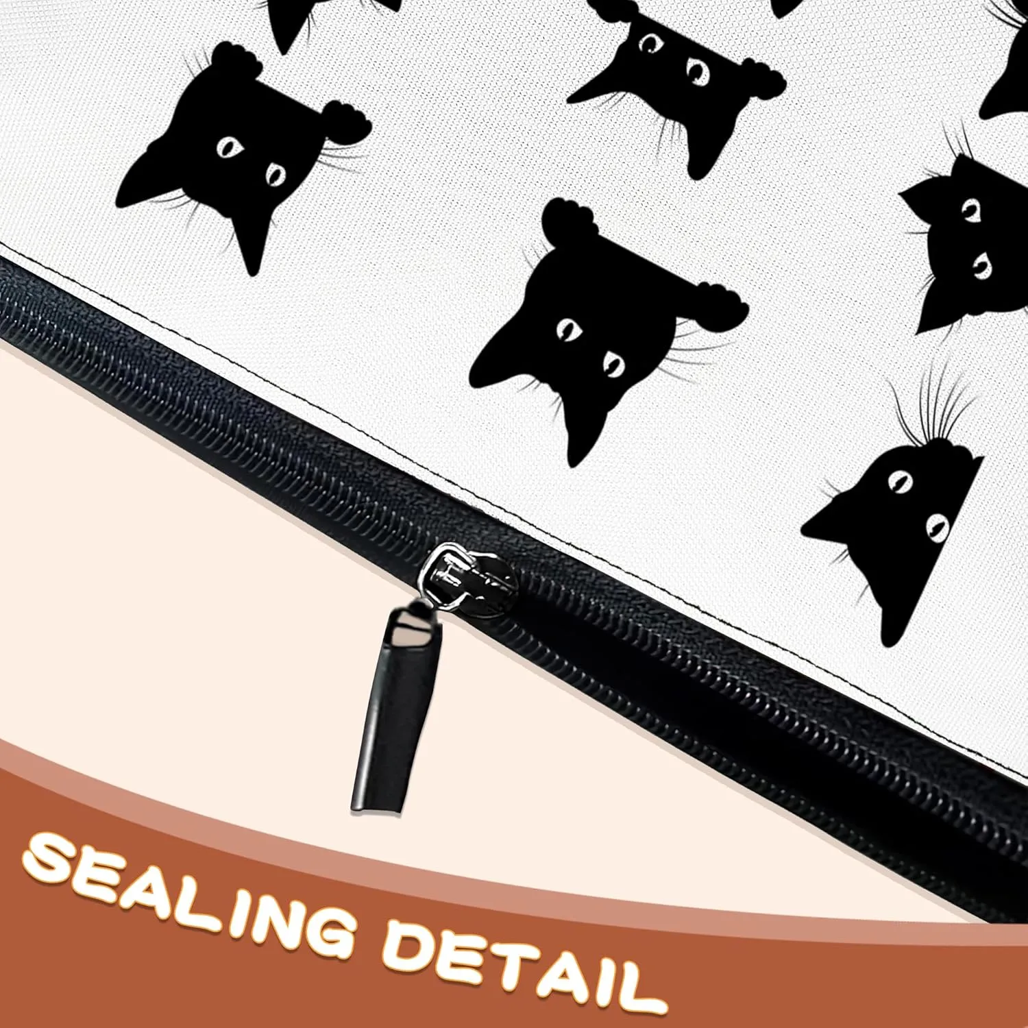 Cute Black Cat Cosmetic Bags Makeup Bags Toiletry Bag Large Capacity Organizer Pouch with Zipper Travel Accessories for Women Girls