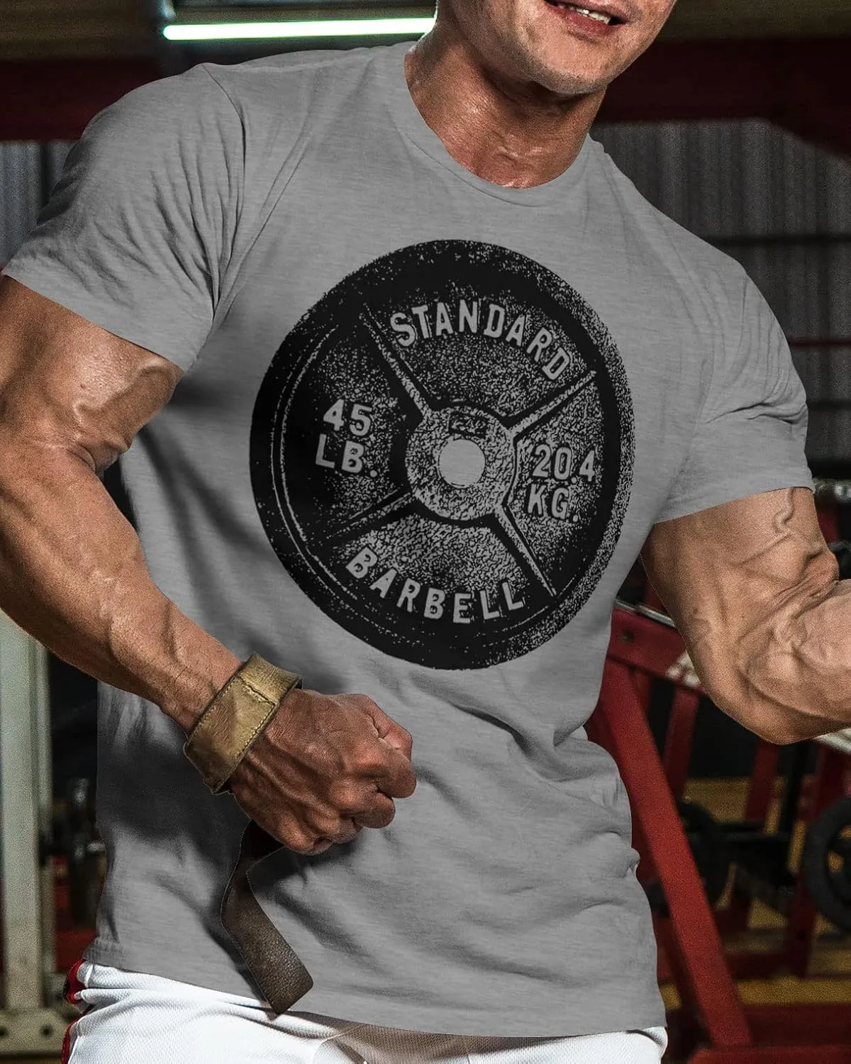 D R DETROIT REBELS Squat Bench Deadlift Repeat Gym Workout Shirts for Men Weight Plate Gym T-Shirt