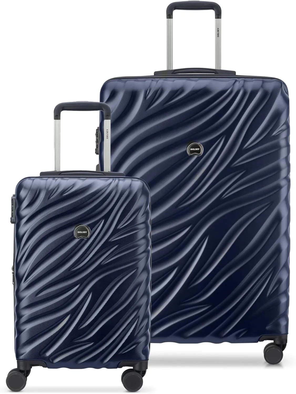 DELSEY PARIS Alexis Durable Hardside Luggage Set, Expandable & Lightweight 4-Wheel Spinners, Easy Grip handles for Smooth Journeys, TSA-Lock Incorporated, Men and Women, Navy, 2-Piece Set (21"/29")