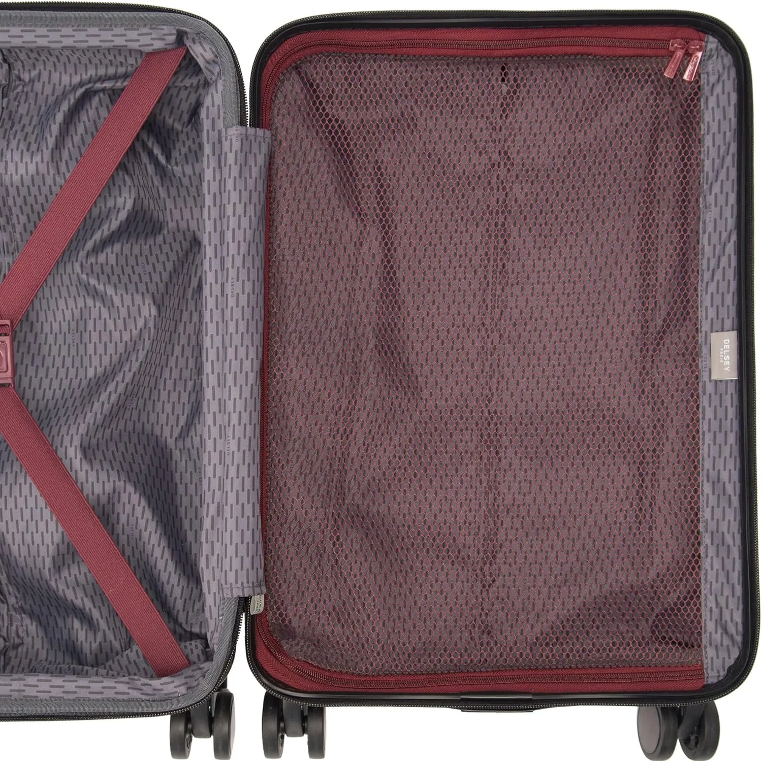 DELSEY PARIS Alexis Durable Luggage Set, Expandable & Lightweight 4-Wheel Spinners, Easy Grip handles for Smooth Journeys, TSA-Lock Incorporated, Men and Women, Black/Rose Gold, 2-Piece Set (21"/29")