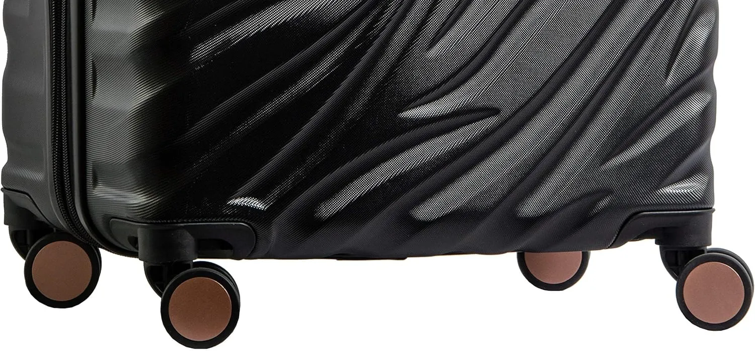 DELSEY PARIS Alexis Durable Luggage Set, Expandable & Lightweight 4-Wheel Spinners, Easy Grip handles for Smooth Journeys, TSA-Lock Incorporated, Men and Women, Black/Rose Gold, 2-Piece Set (21"/29")