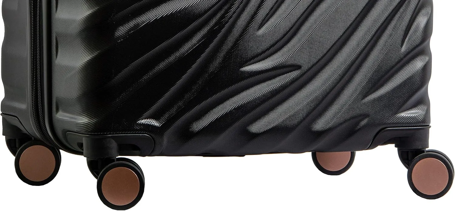 DELSEY PARIS Alexis Durable Luggage Set, Expandable & Lightweight 4-Wheel Spinners, Easy Grip handles for Smooth Journeys, TSA-Lock Incorporated, Men and Women, Black/Rose Gold, 2-Piece Set (21"/29")