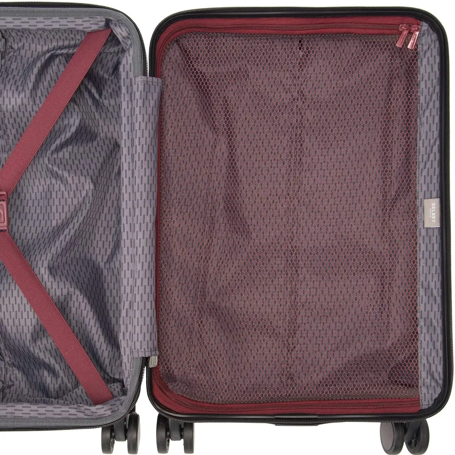 DELSEY PARIS Alexis Durable Luggage Set, Expandable & Lightweight 4-Wheel Spinners, Easy Grip handles for Smooth Journeys, TSA-Lock Incorporated, Men and Women, Burgundy, 2-Piece Set (21"/29")