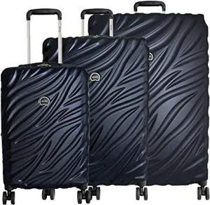 DELSEY PARIS Alexis Lightweight Luggage 3 pc Set, Expandable Spinner Double Wheel Hardshell Suitcases with TSA Lock, Navy, 3-piece Set (21"/25"/29")