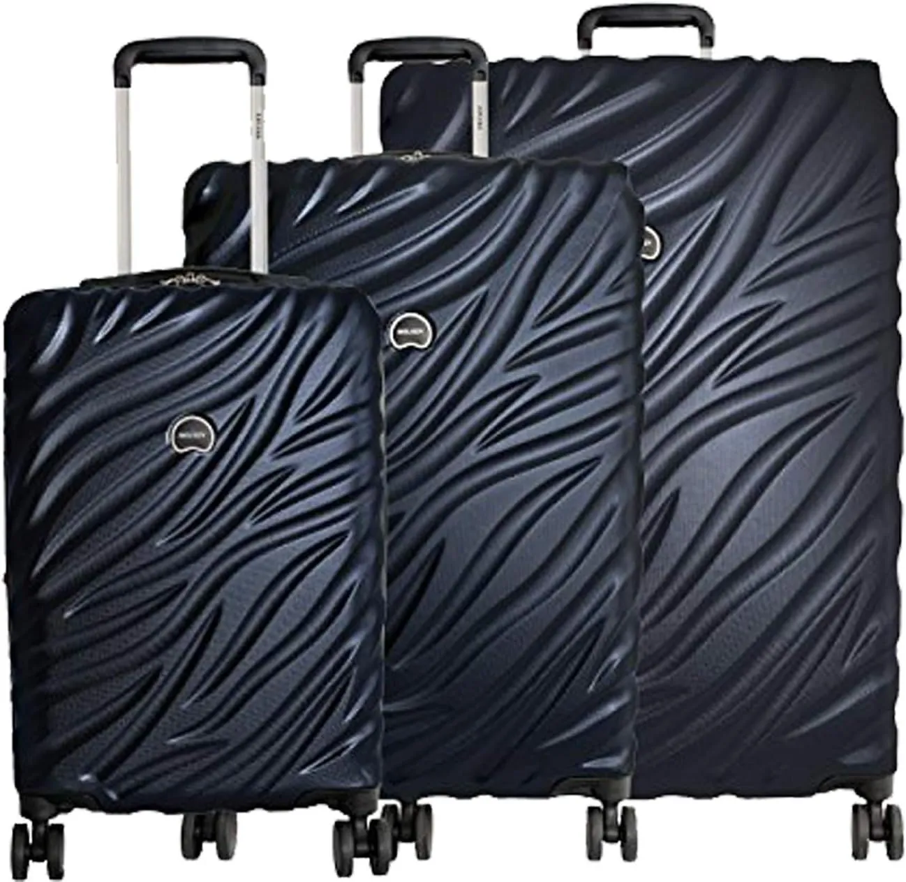 DELSEY PARIS Alexis Lightweight Luggage 3 pc Set, Expandable Spinner Double Wheel Hardshell Suitcases with TSA Lock, Navy, 3-piece Set (21"/25"/29")