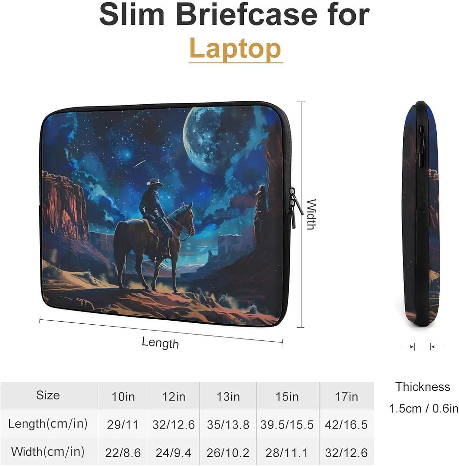 Desert Night Denim Boy Personalized Laptop Bag Business Casual Laptop Cases Slim Computer Bag Briefcase