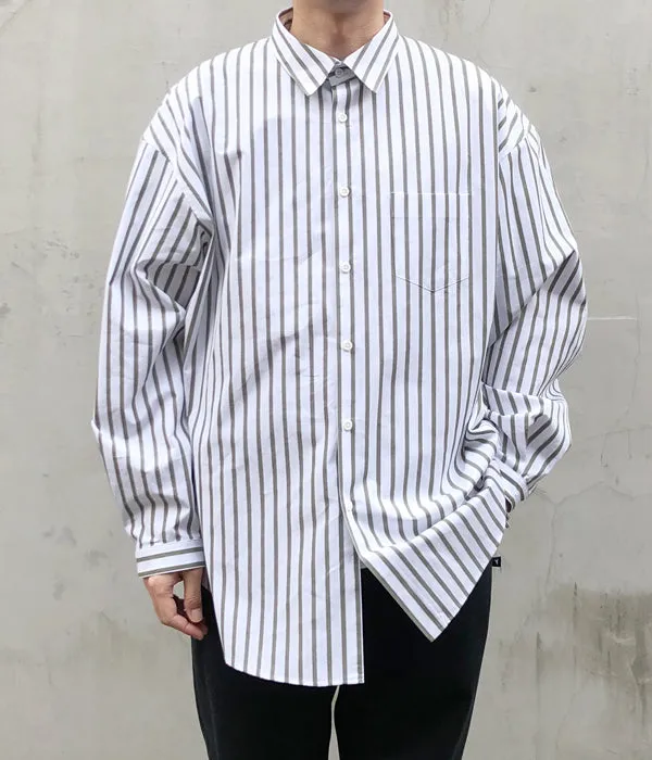 DIGAWEL/OVERSIZED SHIRT (KHAKI STRIPE)