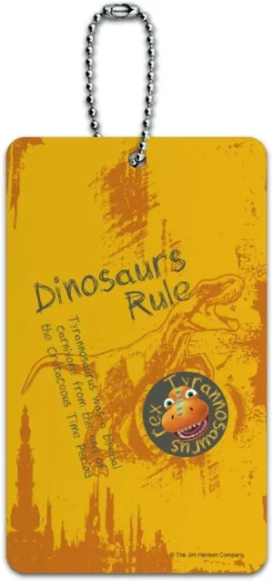 Dinosaurs Rule T-Rex Dinosaur Train Luggage Card Suitcase Carry-On ID Tag