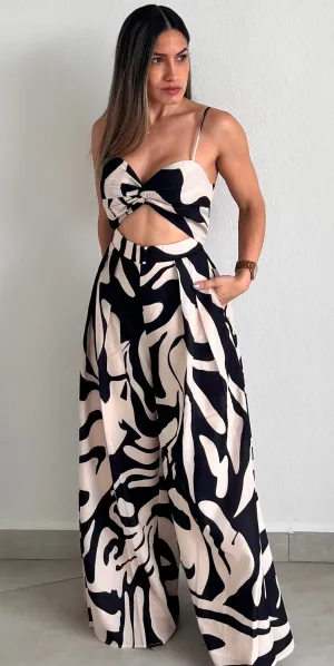 Divine Wanderings Abstract Print Jumpsuit