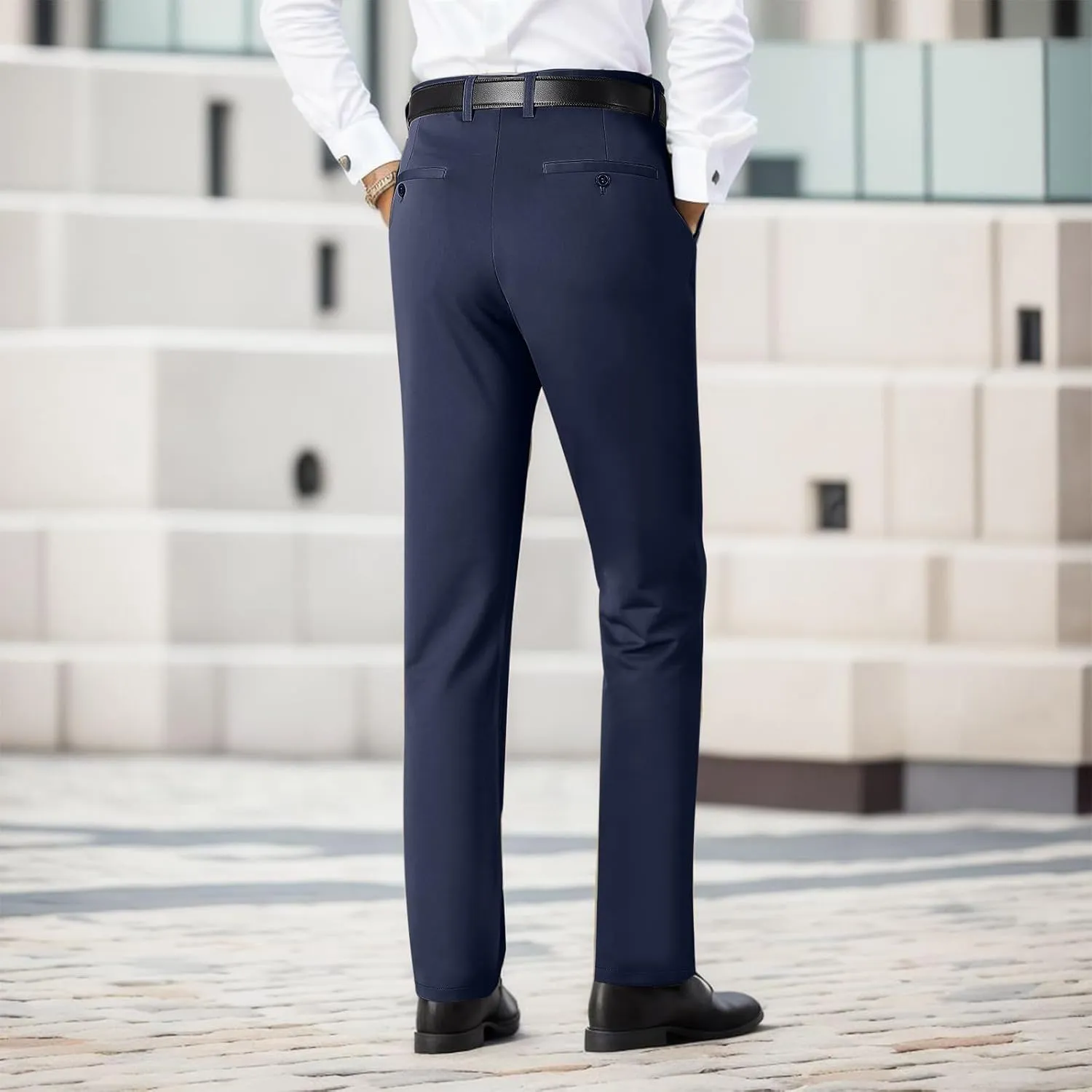 Dress Pants for Men's,Fashion Print Slim Fit Business Work Suit Pants Straight Leg Slacks Suit Trousers
