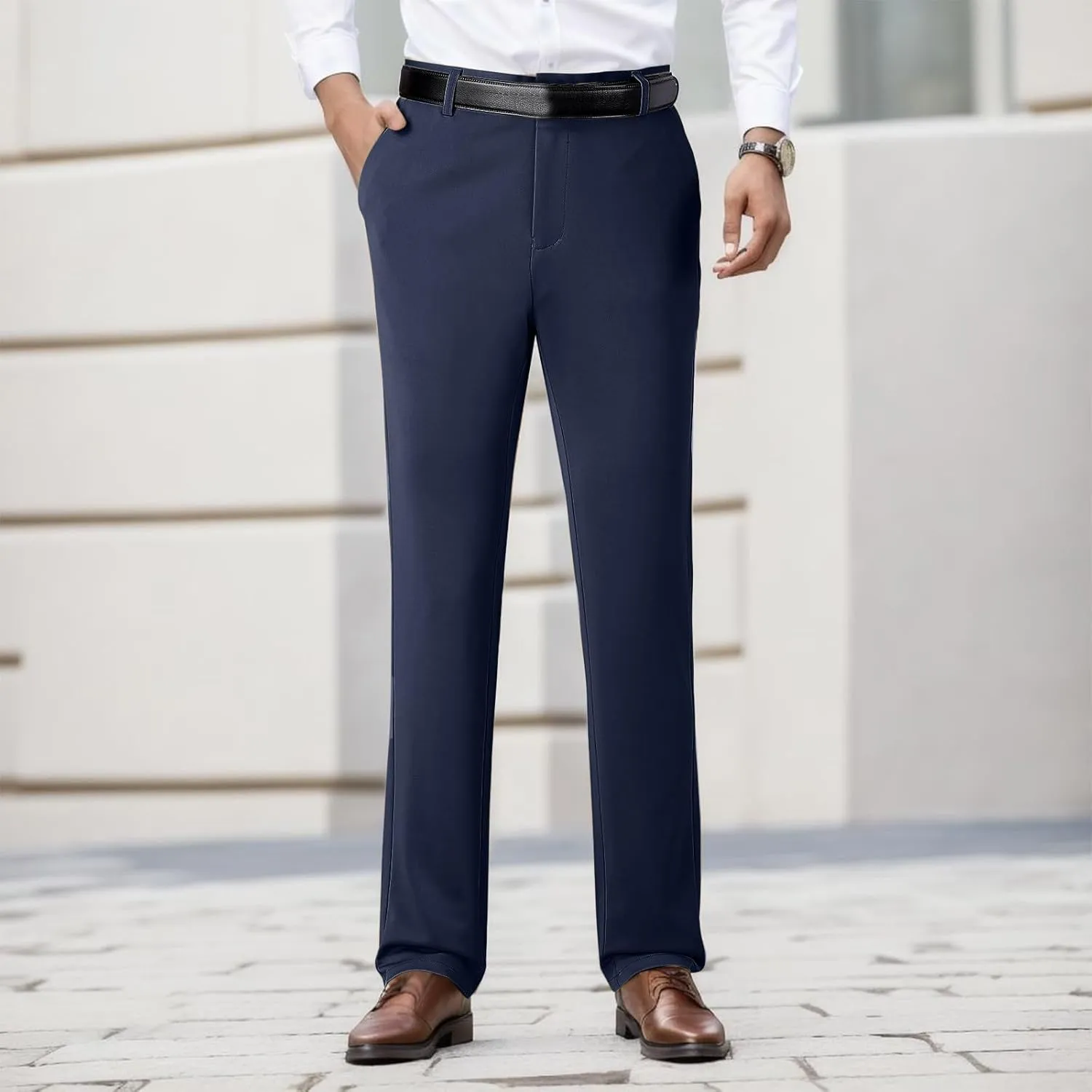 Dress Pants for Men's,Fashion Print Slim Fit Business Work Suit Pants Straight Leg Slacks Suit Trousers