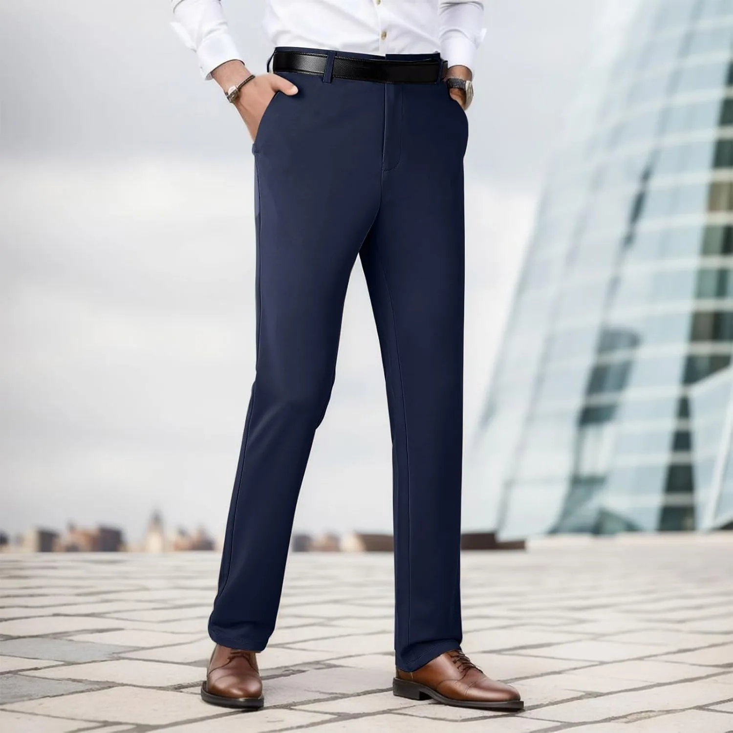 Dress Pants for Men's,Fashion Print Slim Fit Business Work Suit Pants Straight Leg Slacks Suit Trousers
