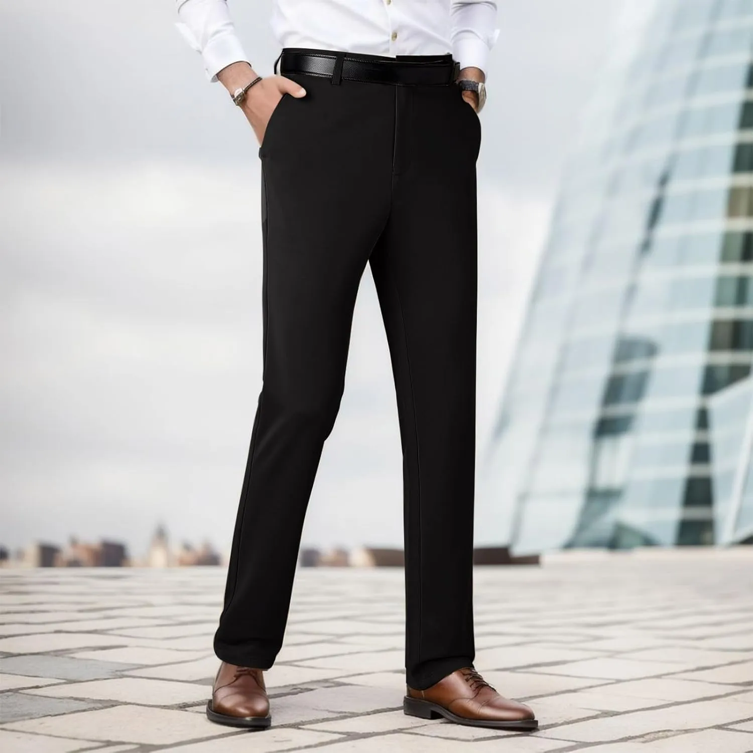 Dress Pants for Men's,Fashion Print Slim Fit Business Work Suit Pants Straight Leg Slacks Suit Trousers