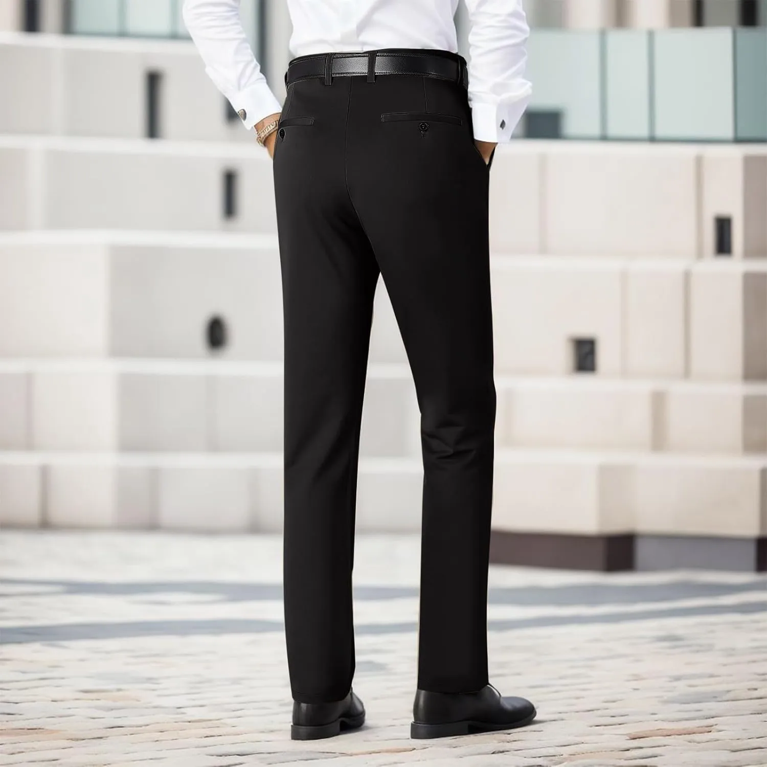 Dress Pants for Men's,Fashion Print Slim Fit Business Work Suit Pants Straight Leg Slacks Suit Trousers