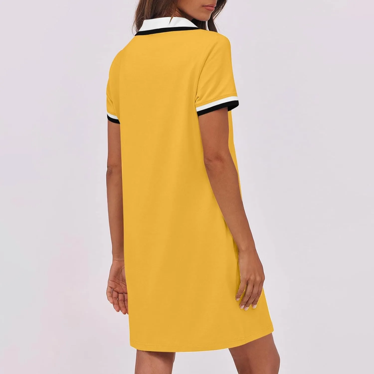 Dresses for Women 2025 Short Sleeve V Neck Casual Lapel Sundress Summer Tennis Golf Mini Shirt Dress with Pockets