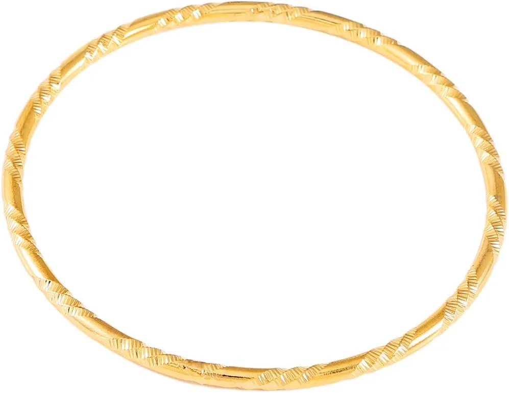 Dubai Gold Bangle Ethiopian Round Bangle Bracelet African Women Jewelry Simple Circle Bangles Jewelry (A)