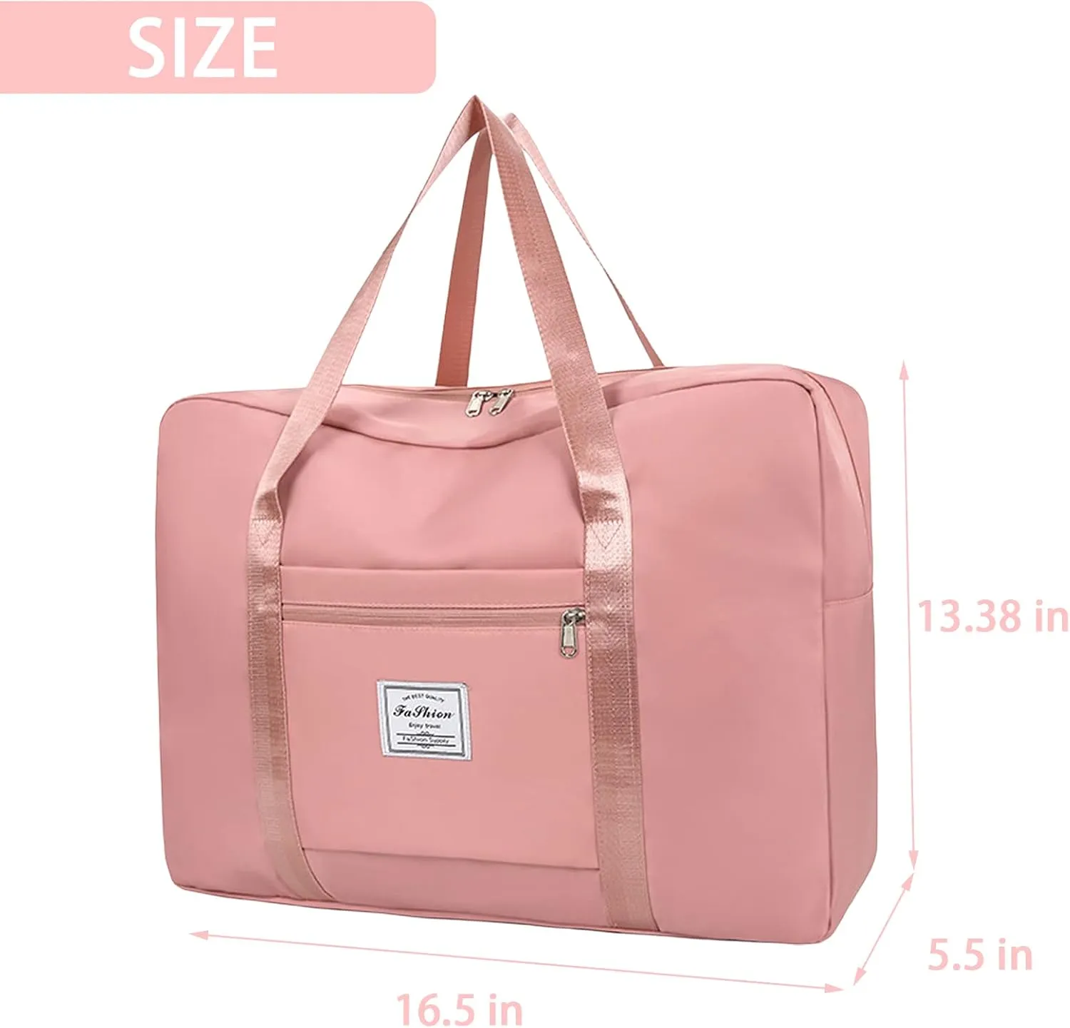 Duffel Bags for Traveling Women Sports Gym Tote Bag Water Resistant Travel Carry on Duffel Bag Weekend Overnight Bag (Pink)