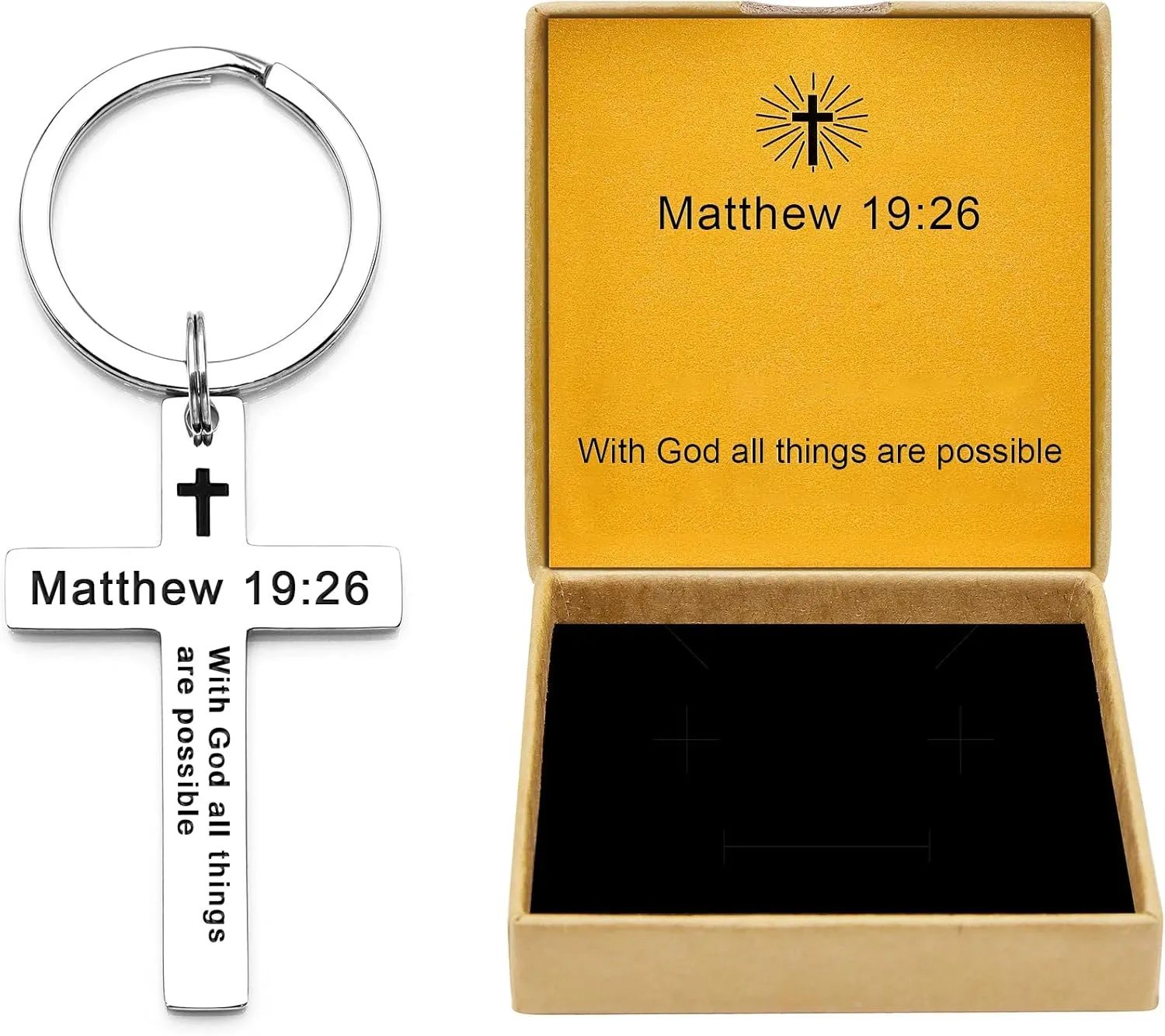 Easter Basket Stuffer Gift Cross Keychains Christian Jewelry - Holy Bible Keychain Inspirational Bible Verse Jewelry