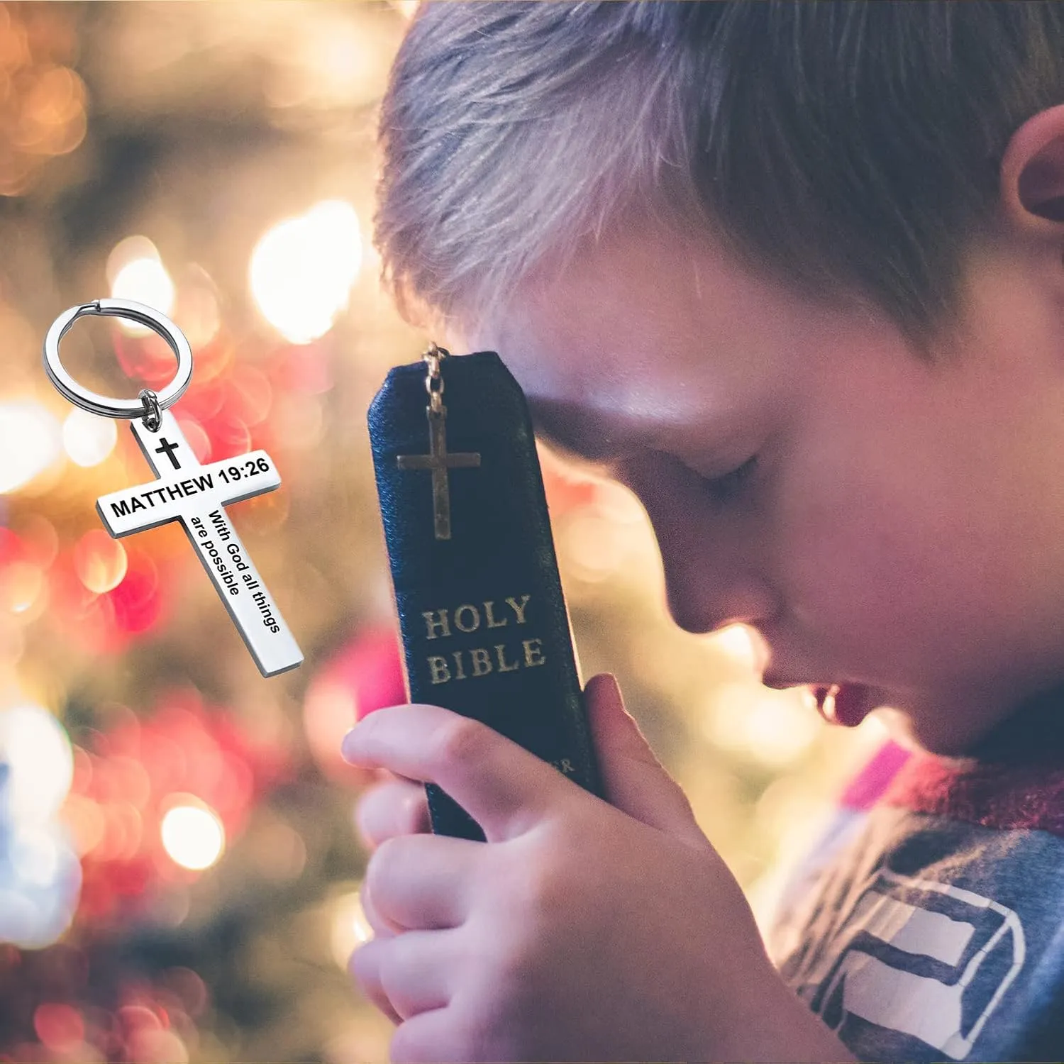 Easter Basket Stuffer Gift Cross Keychains Christian Jewelry - Holy Bible Keychain Inspirational Bible Verse Jewelry