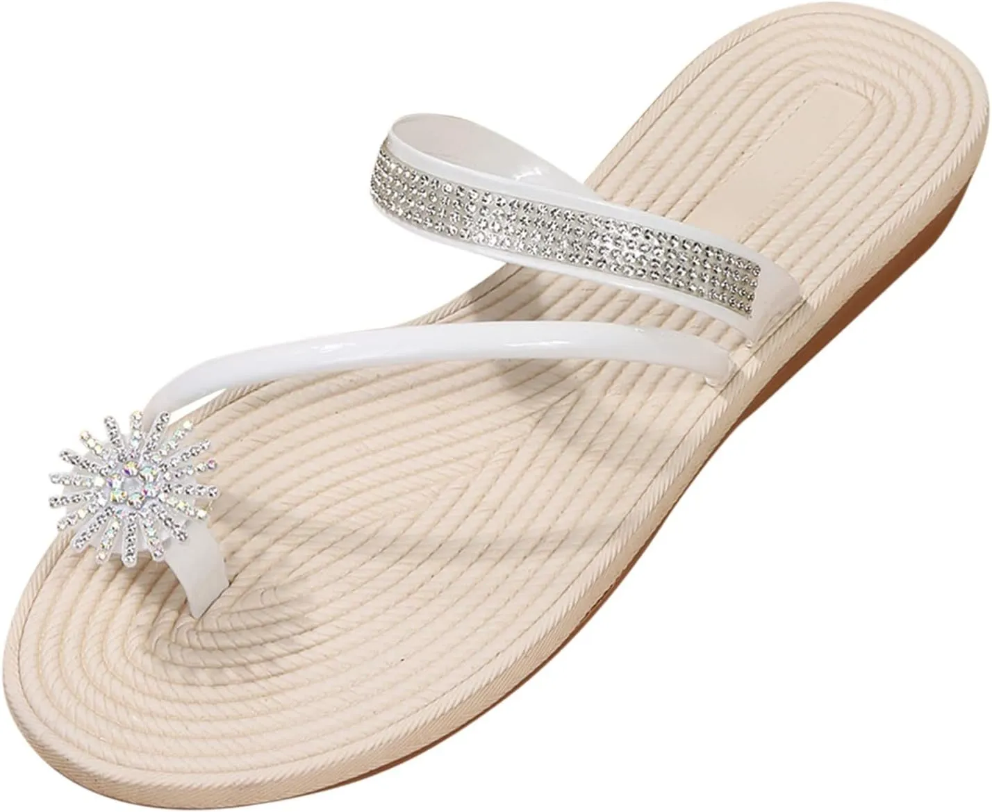 Eduavar Sandals for Women Dressy, Orthopedic Sandals for Women Falt Women Ring Toe Sandals Slippers Anti-Slip Shoes