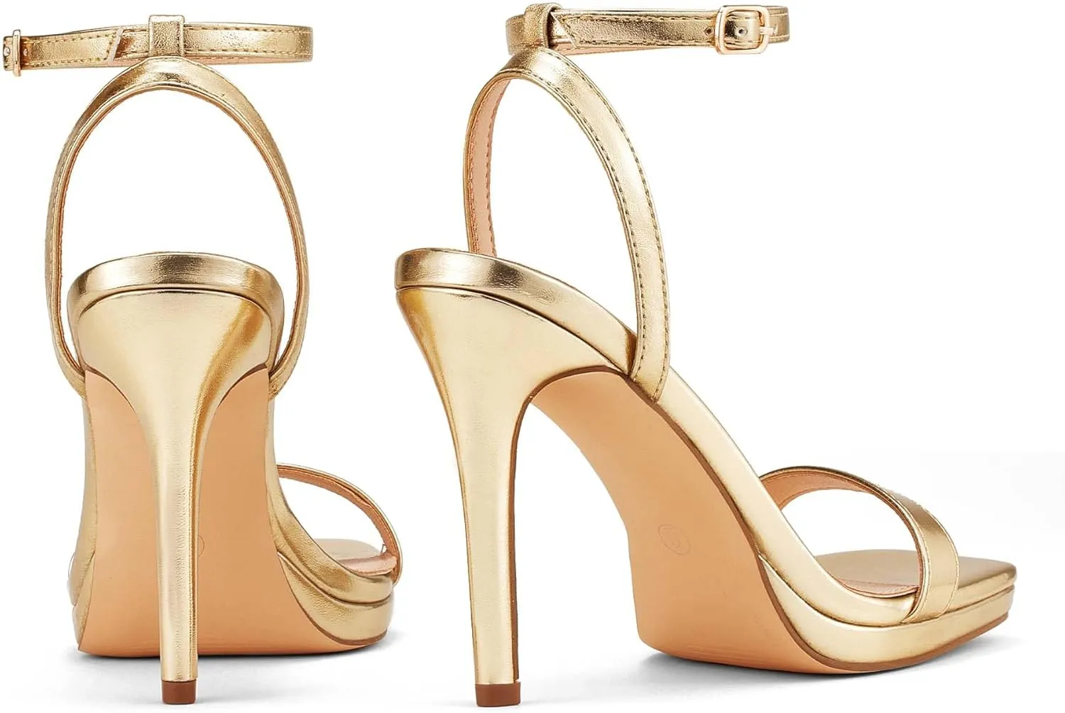 Elisabet Tang Women??s Stilettos Heeled Sandals Open Square Toe Heels,4.3 Inch Open Toe Strappy Sexy High Heels Ankle Strap Buckle Heels for Party Wedding Dress Daily Wear Shoes