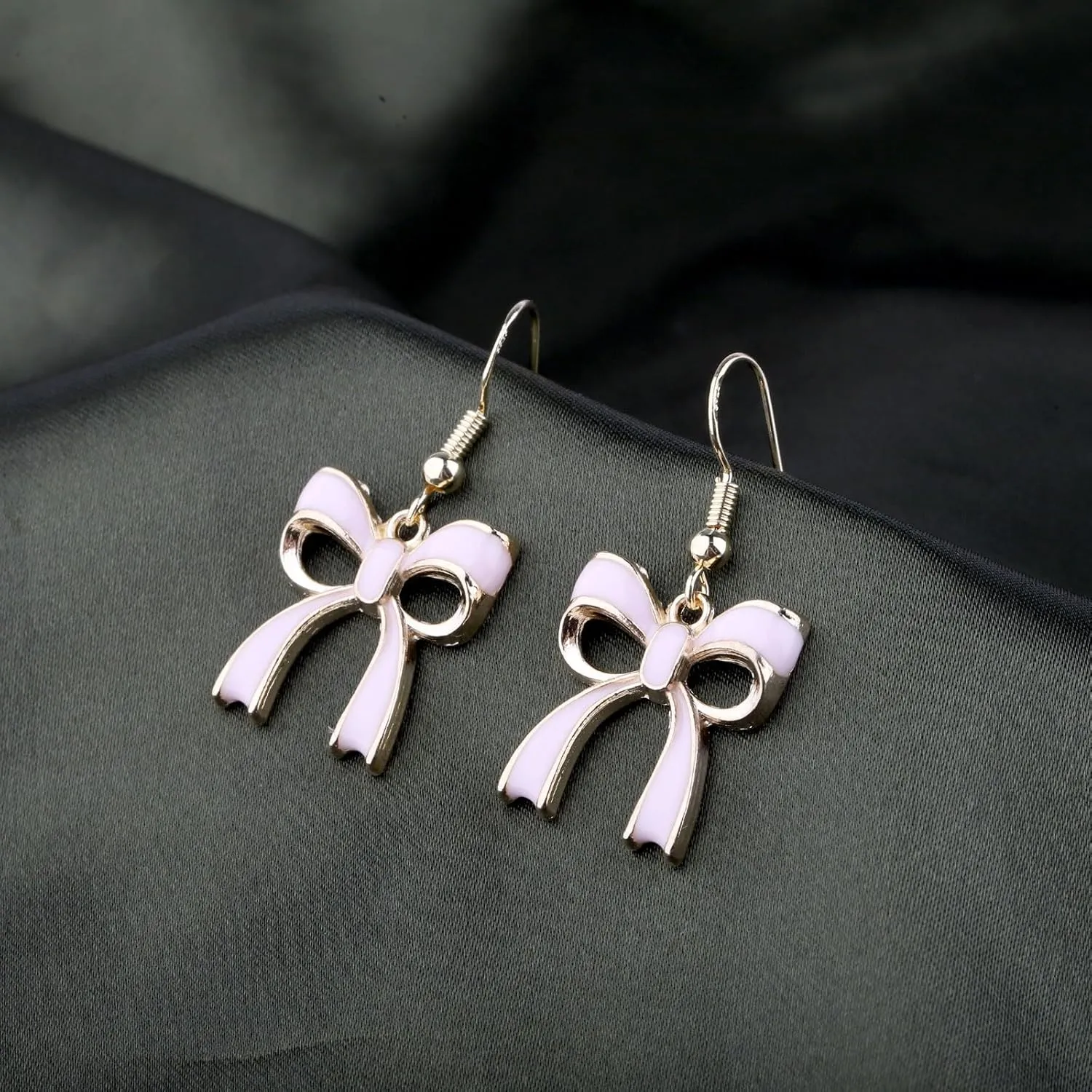 ENSIANTH Pink Bow Jewelry Coquette Gift Coquette Jewelry Bow Pink Pearl Earring Coquette Aesthetic Earring