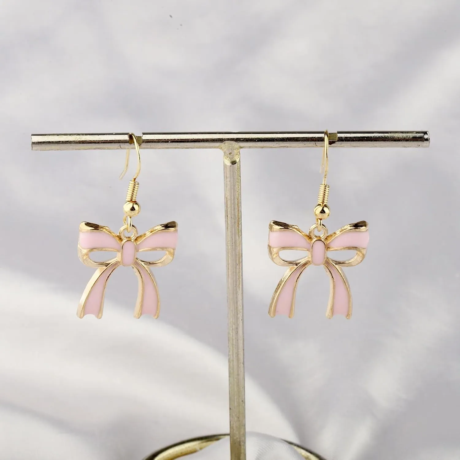 ENSIANTH Pink Bow Jewelry Coquette Gift Coquette Jewelry Bow Pink Pearl Earring Coquette Aesthetic Earring