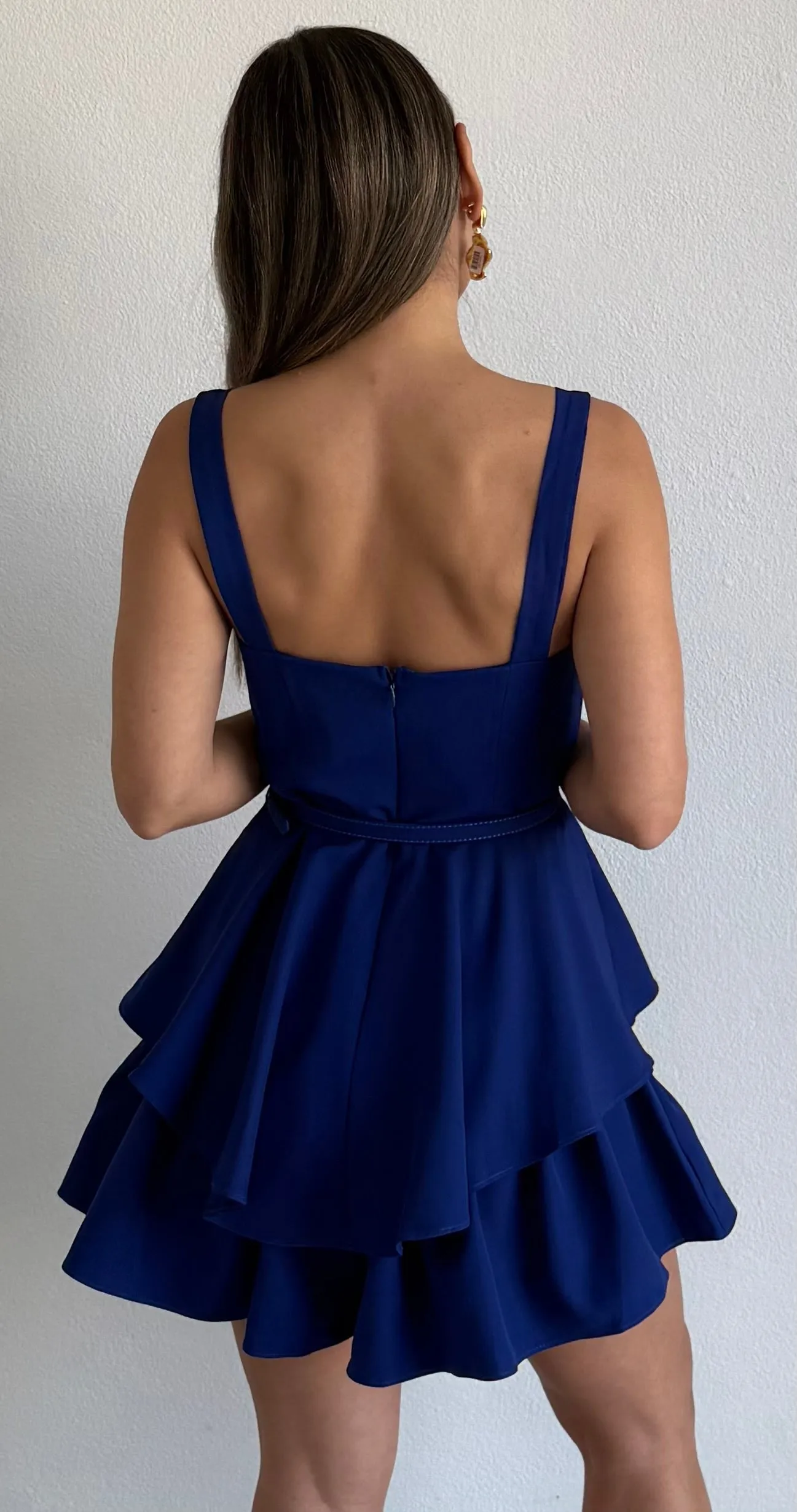 Enticing Cutie Royal Blue Ruffled Romper