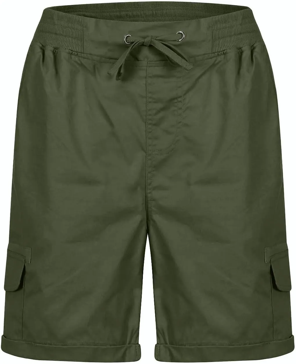 eoeioa Cargo Shorts Women Dressy High Waisted Drawstring Bermuda Shorts Summer Outdoor Relaxed Fit Hiking Shorts with Pockets