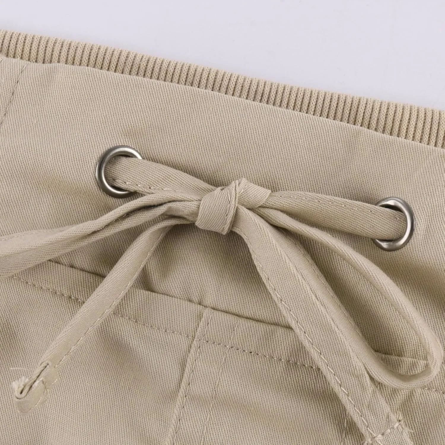 eoeioa Cargo Shorts Women Dressy High Waisted Drawstring Bermuda Shorts Summer Outdoor Relaxed Fit Hiking Shorts with Pockets