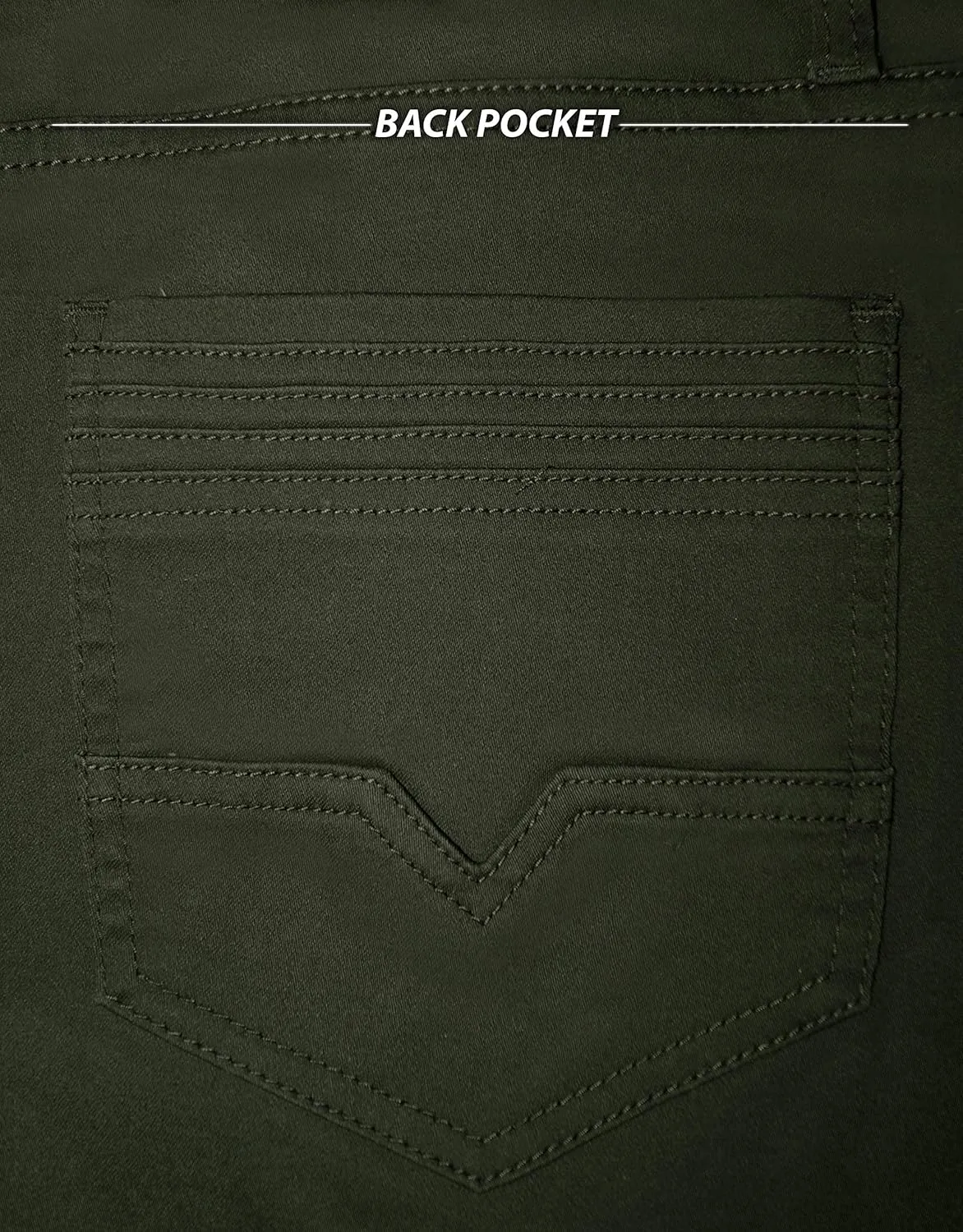 ETHANOL Mens Super Stretch Slim Fit Trousers with 5 Practical Pockets Design Pants
