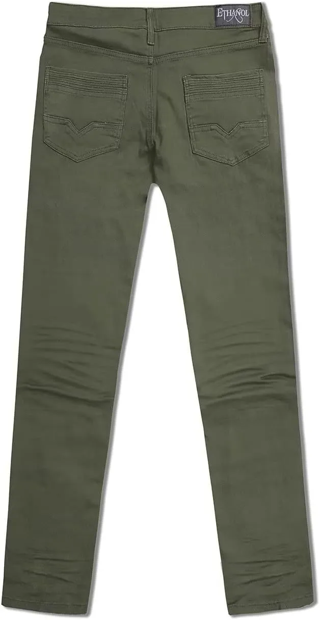 ETHANOL Mens Super Stretch Slim Fit Trousers with 5 Practical Pockets Design Pants