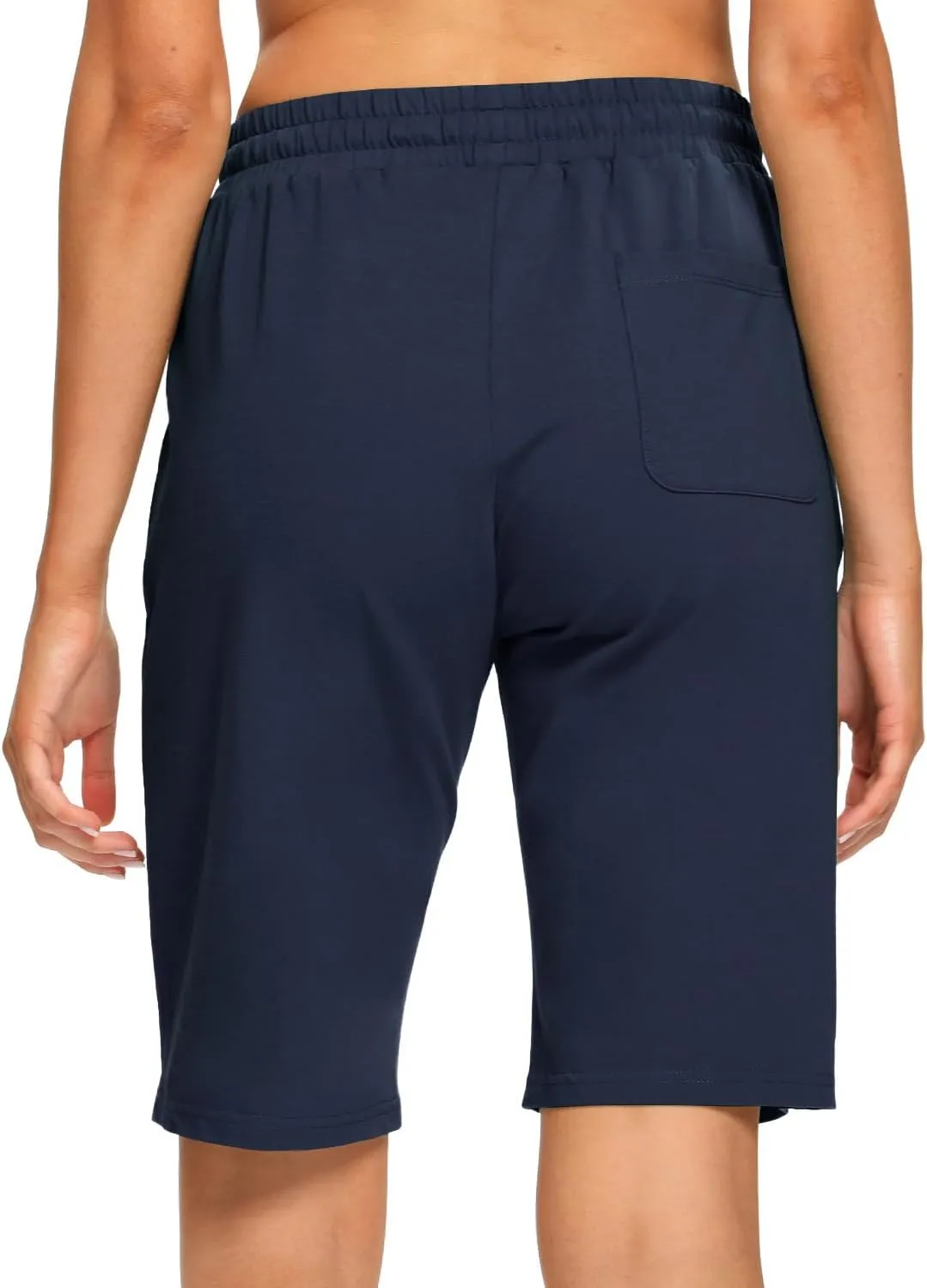 EZRUN Womens Bermuda Shorts Summer Sweat Shorts with Deep Pockets Cotton Shorts for Women Gym Workout