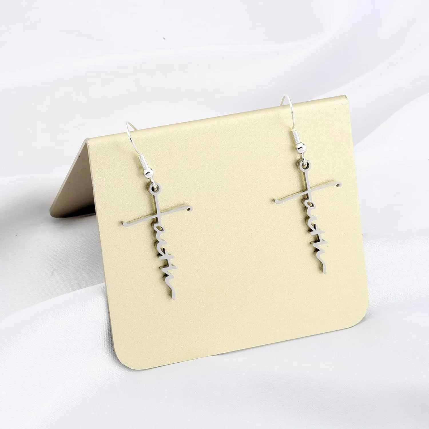 FAADBUK Faith Cross Earrings Christian Jewelry Hope Blessed Fearless Pary Pendant Earrings Religious Inspirational Jewelry