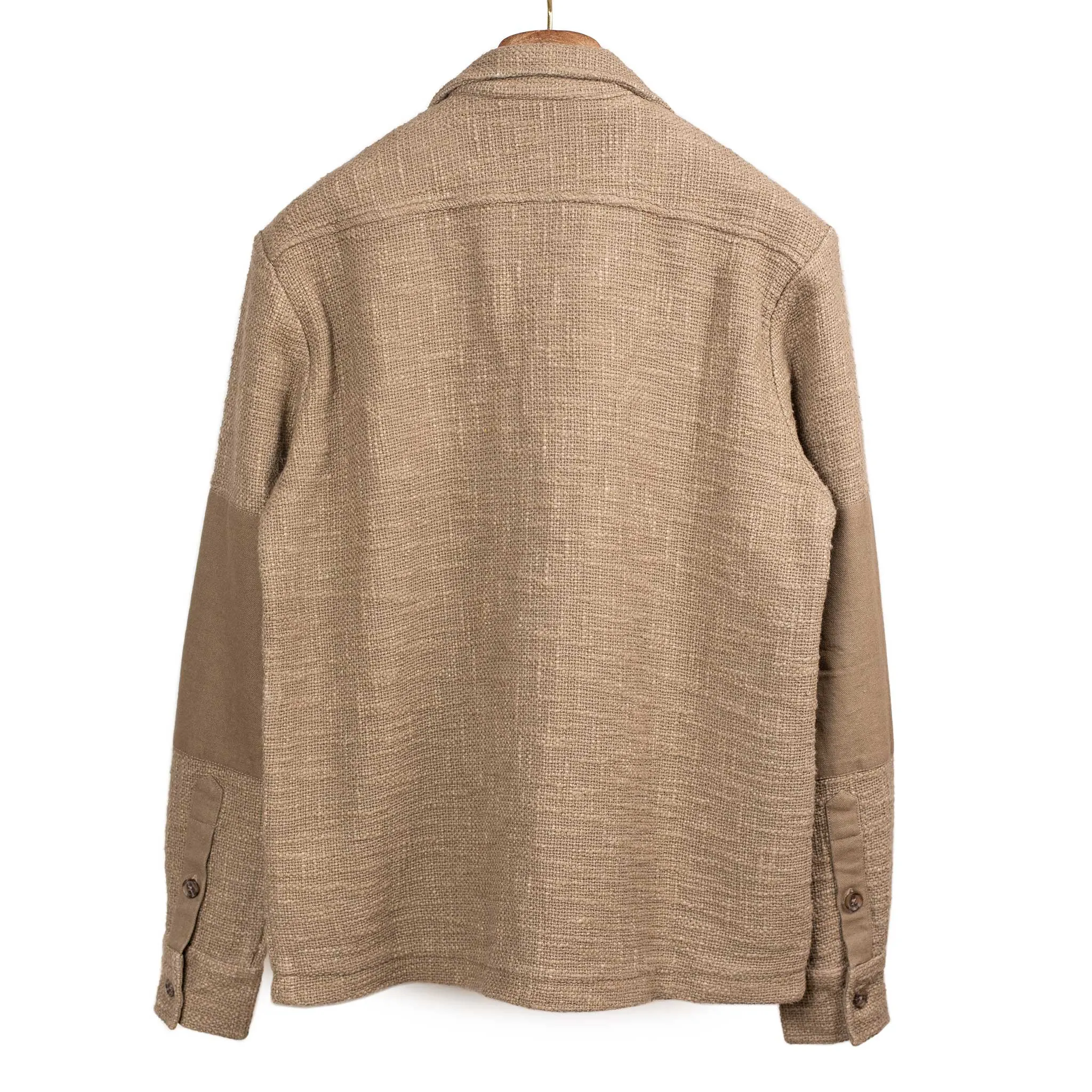 Field shirt jacket in moonrock taupe slubby cotton