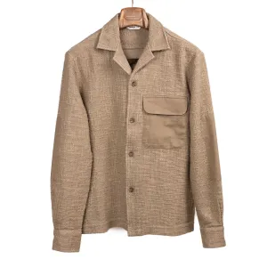 Field shirt jacket in moonrock taupe slubby cotton